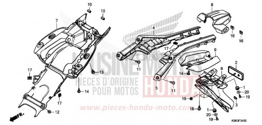 REAR FENDER CBF125NAJ de 2018
